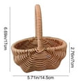 thumbnail image 3 of Wovilon Woven Basket Handwoven Basket Rattan Flower Basket Bouquet Floral Basket Handbasket Floral Art, 3 of 8