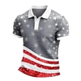 thumbnail image 3 of XINPING 250th Anniversary USA Shirt Patriotic Star And Stripe Print Polo Shirt for Men, Short Sleeve Collared Golf Top, Independence Day Design with Multi Color Options, 3 of 4