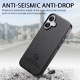 thumbnail image 4 of Dteck Case for iPhone 16 Plus,Slim Premium Canvas Grain PU Leather,Soft TPU Bumper,Non-Slip Anti-Scratch Shock-Absorbent,Protective Phone Cover for iPhone 16 Plus,Black, 4 of 8
