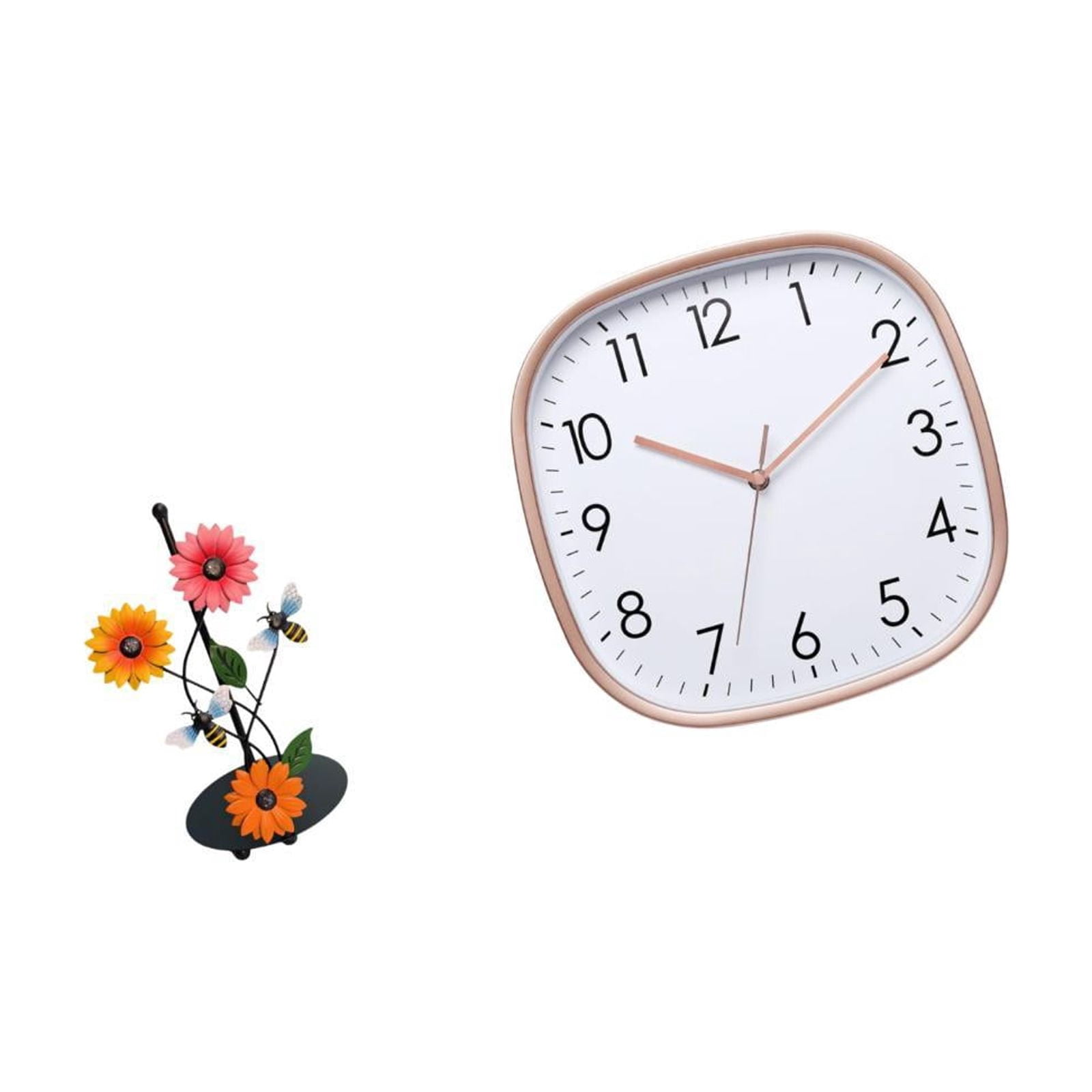 Fiocias Toilet Paper Holder Iron Paper Towel Holder Countertop Kitchen Roll Holder Standing Digital Wall Clock Removable Antirust Quiet Non Ticking Sweep Move