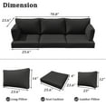 thumbnail image 5 of Pakunoda Outdoor Cushions Replacement, 8 Piece Sectional Cushion Fits 3-Seat, 4” Foam Deep Seat, for Patio Rattan Wicker Replacement Cushion, Liner&Cover, Black, 5 of 7