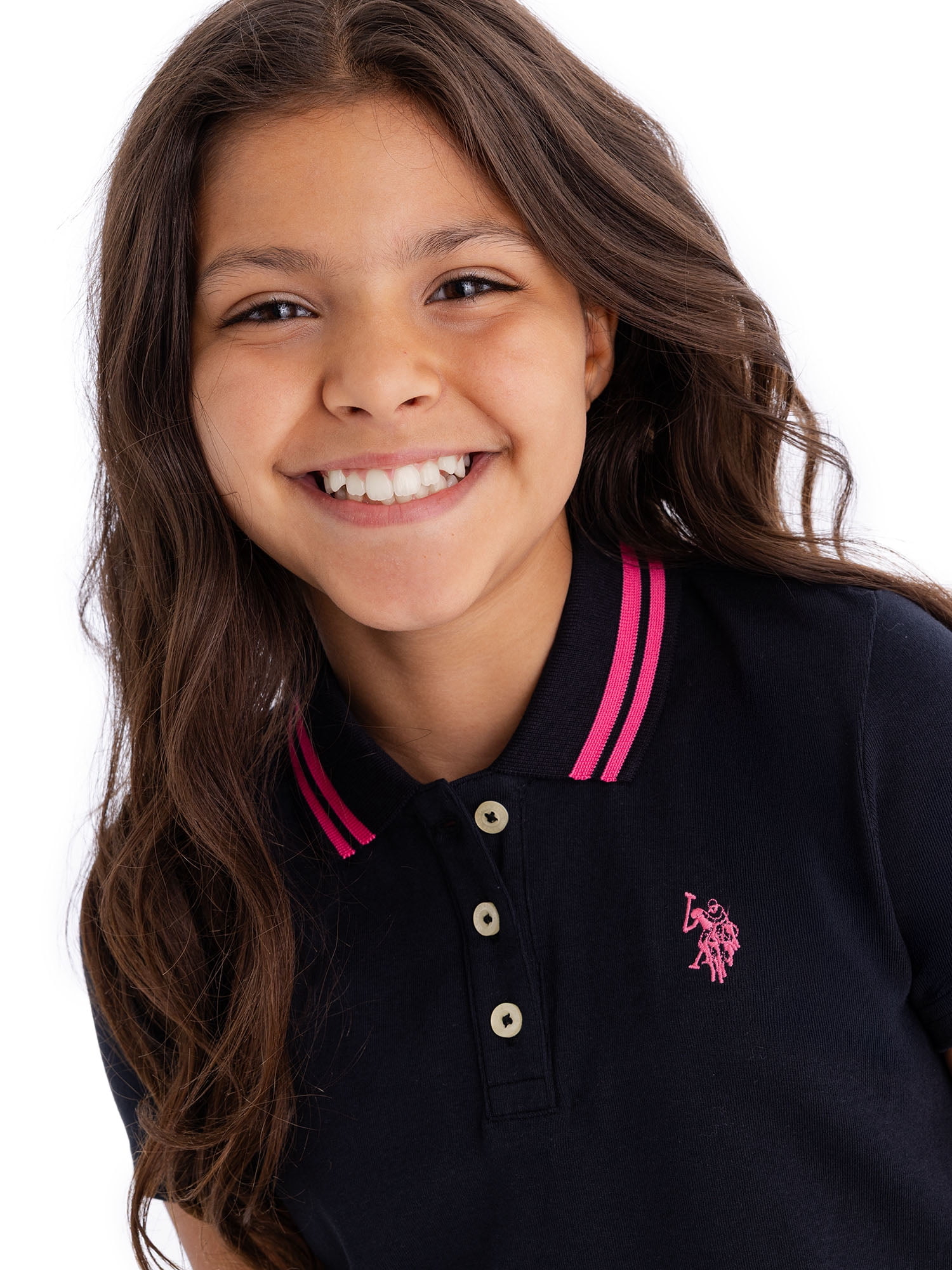 U.S. Polo Assn. Girls Short Sleeve Polo Shirt, Sizes 4-18