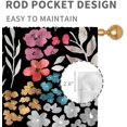 thumbnail image 4 of Floral Blackout Curtains, Farmhouse Watercolor Wildflower Spring Flower Garden Plant Botanical Aesthetic Country Rustic Window Curtains for Living Room Bedroom Kitchen Bathroom 2 Panels, 42"x54" Inch, 4 of 5