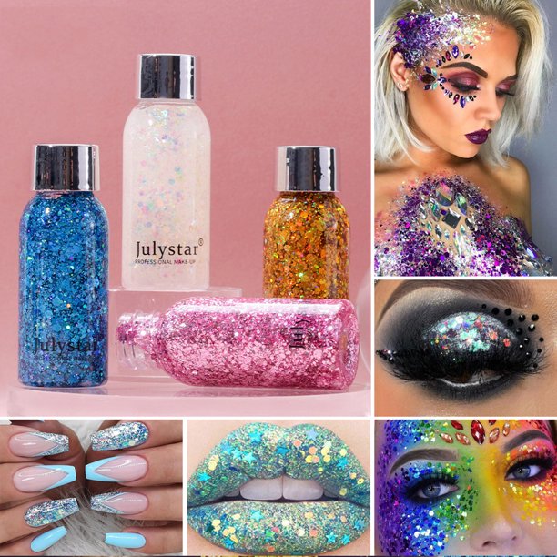 Ganfancp Broken Diamond Flash Powder Explosion Style Dazzling Performance Stage Nightclub Makeup Sequin Eye Shadow 30Ml Liquidación 1 Sombra de Ojos de Lentejuelas