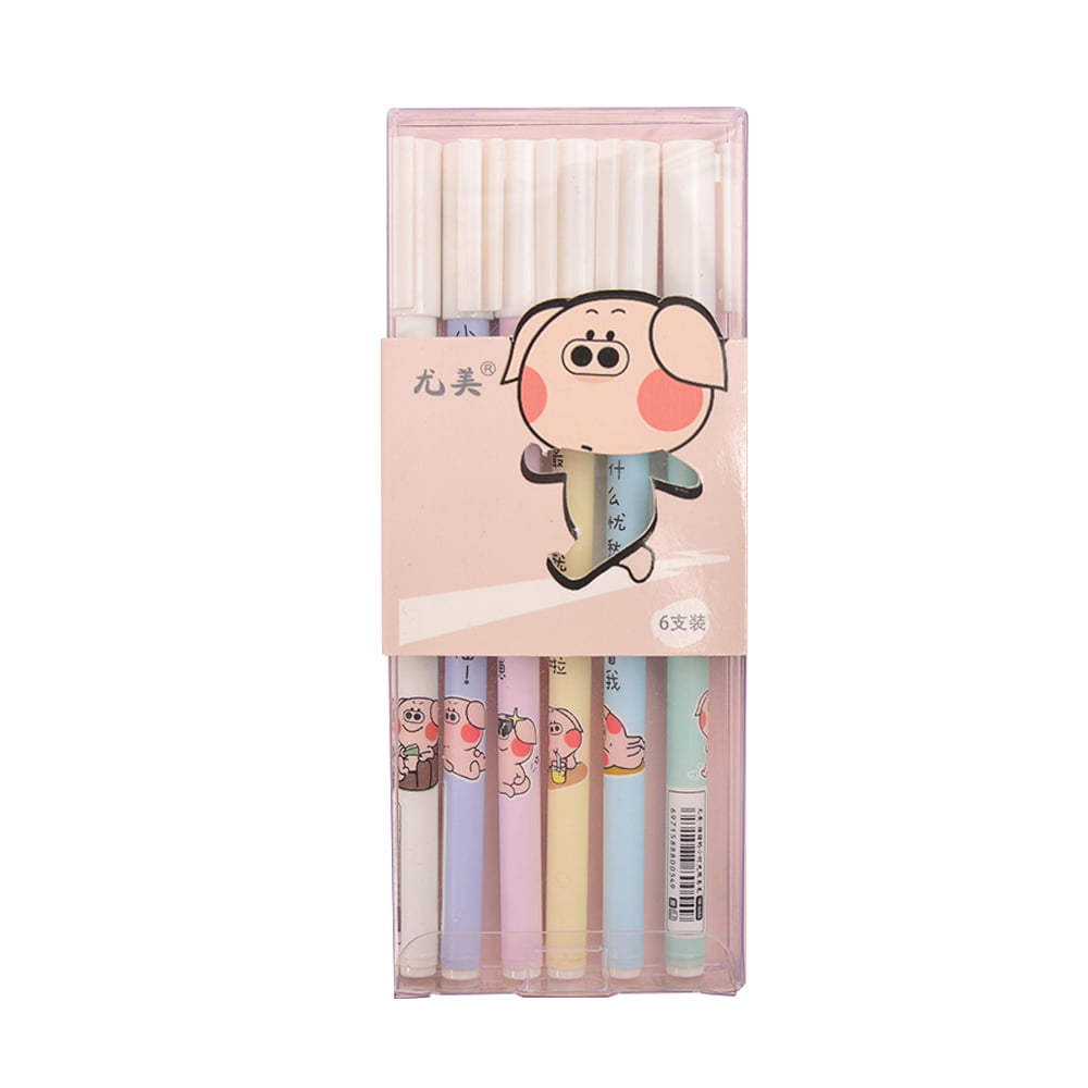 Cartoon Pink Pig Animal Black Ink 0.5mm Gel Pen Kids School Supplies Stationery 