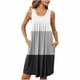 thumbnail image 2 of mfyjkho Vestidos para mujer, Camisón sin mangas con bolsillos y estampado para mujer, camisón plisado con cuello redondo Vestidos de playa para mujer xl, 2 of 7