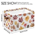thumbnail image 4 of Yayeee 2 Pack Canvas Storage Basket with Handles for Shelves Fabric Bins Closet Organizer, Gray Autumn Leaves, 4 of 8