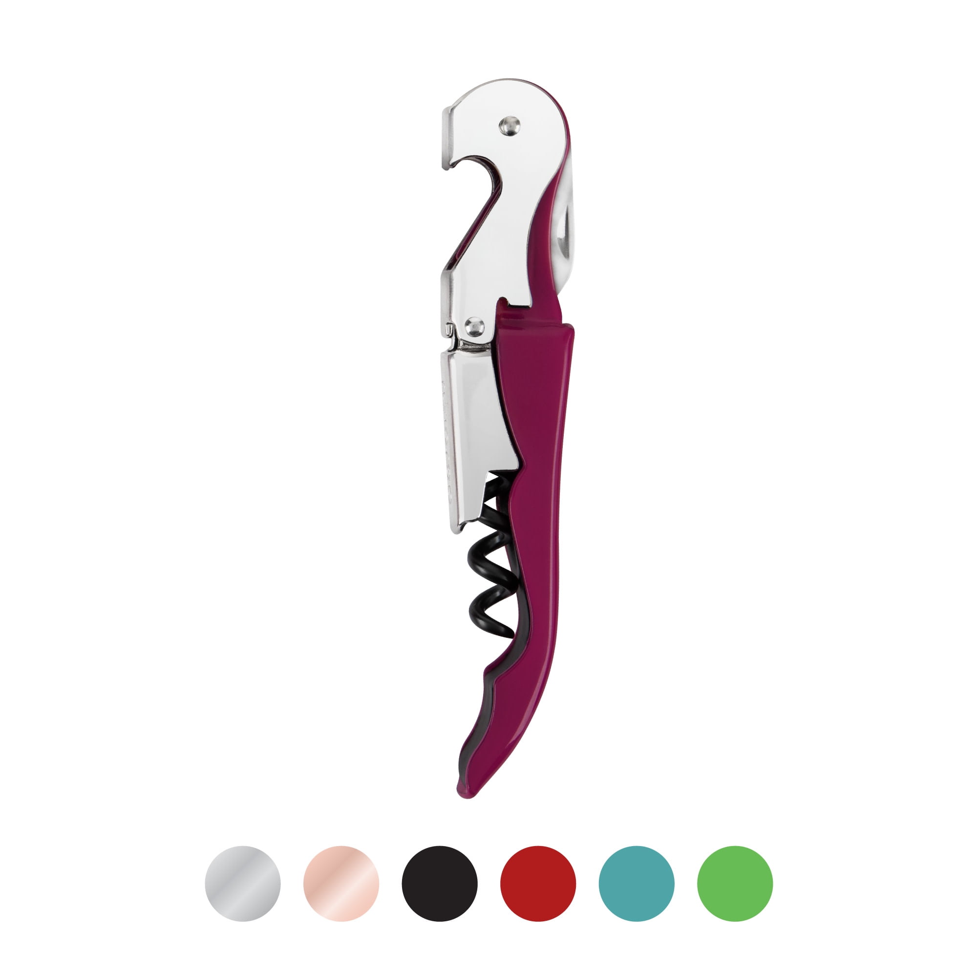 True TrueTap Double Hinged Waiter’s Corkscrew, Burgundy Wine Bottle