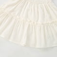 thumbnail image 4 of Toddler Girls Casual Dresses Solid Color Square Collar Puff Short Sleeves Princess Dress Activewear, 4 of 7