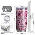 thumbnail image 6 of 20oz Tumblers Pink Breast Cancer and Love Stainless Steel Vacuum Insulated Double Wall Travel Tumbler Cups Mug with Lid and Straw,Cleaning Brush for Cold & Hot Drinks, 6 of 7