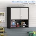 thumbnail image 3 of Kitchen Pantry Cabinet with Adjustable Shelves & 2 Doors,Metal Storage Cabinet with Locker for Kitchen,Living Room,Dining Room,Office,Black+Grey, 3 of 8