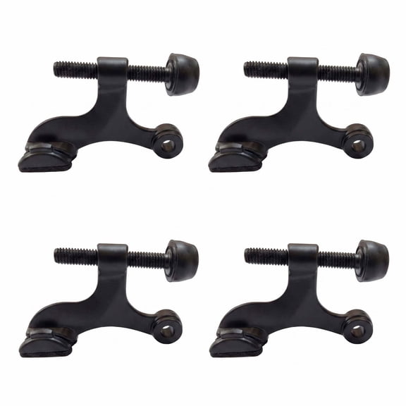 4 Pack Heavy Duty Zinc Alloy Hinge Pin Door Stops with Rubber Tip, Matte Black