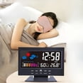 thumbnail image 2 of HLONK Digital Alarm Clock with Weather Display  Thermometer And Humidity Monitor  Suitable for Decoration in Living Rooms  Bedrooms  And Desks. A Smart Digital Clock with LED Screen for T, 2 of 6