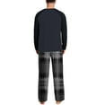 thumbnail image 7 of Fewfanhot Men's Casual Pajama Set Round Neck Long Sleeve Shirt & Drawstring Waist Plaid Pants for Cozy Home Wear, 7 of 7