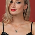 thumbnail image 4 of Gem Stone King 925 Sterling Silver Green Nano Emerald and White Lab Grown Diamond Pendant Necklace for Women | 1.05 Cttw | Gemstone May Birthstone | Heart Shape 7MM | With 18 inch Chain, 4 of 6