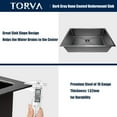 thumbnail image 6 of TORVA 32”x19”x10” Undermount Kitchen Sink Nano Coating 16 Gauge RV Wet Bar Sinks Gunmetal Dark Gray, 6 of 8