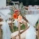thumbnail image 2 of Ramo de flores de seda para respaldo de silla de boda | Decoración de rosas artificiales y hojas verdes | Accesorios florales para pasillos de hotel con lazo | Decoración romántica y duradera pa, 2 of 5