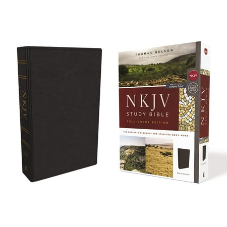NKJV Study Bible, Imitation Leather, Black, Full-Color, Red Letter Edition, Comfort Print : The Complete Resource for Studying God's (Best Bible Study Resources)