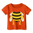 thumbnail image 3 of MIXUE Kids Girls Tops & T-Shirts Kids Bee Print Loose Fit Casual Short Sleeve Comfortable Summer Pullover Tee Shirts Streetwear,Orange,6-7 Years, 3 of 3
