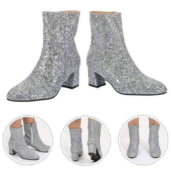 HOOWIFFY Glitter Ankle Boots Ankle Boots 1 Pair Pointed Toe