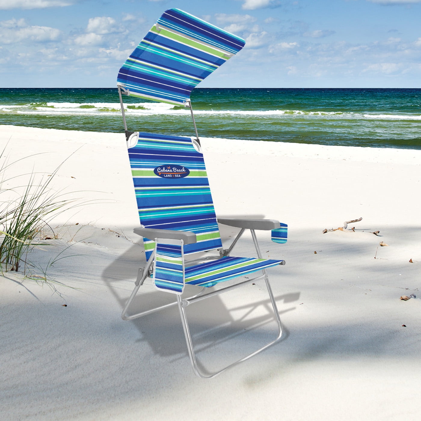 Cabana Beach High Back Beach Chair with Canopy Walmart