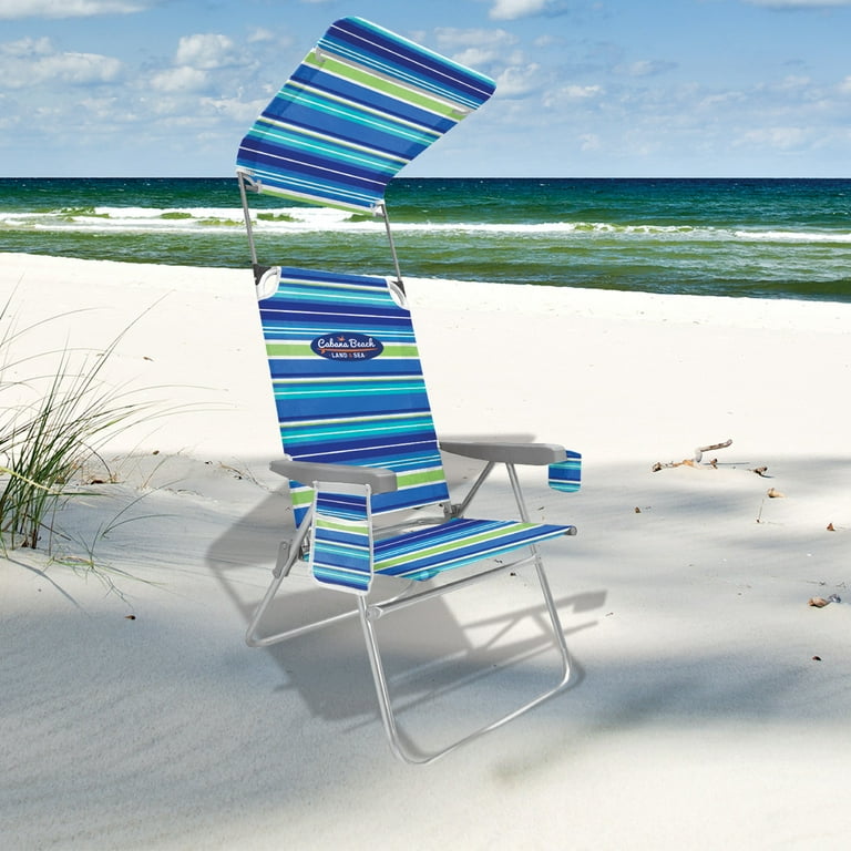 Cabana Beach High Back Beach Chair with Canopy Walmart