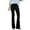F01-Black, variant on FYDUU Women's Corduroy Flare Pants Elastic Waist Bell Bottom Trousers Fall Pants Solid Color Slim Fit Fashion Flared Pants Casual Slacks Work Trousers