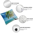 thumbnail image 6 of BANET Pillowcase Beautiful Beach with Coconut Palm Tree Blue Sky Set of 2 Square,Throw Pillow Covers Decorative for Couch and Bed for  12x12in, 6 of 7