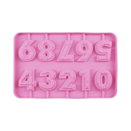 

Famure Silicone Mold|Cake Mold 0-9 Number Birthday Lollipop Mould Heat Resistant Shape Silicone Biscuit Chocolate for Decoration