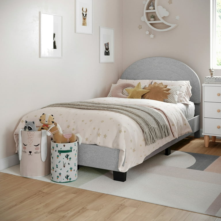 Buzz & Bloom Kids Twin-Size Platform Bed with Curved Channel