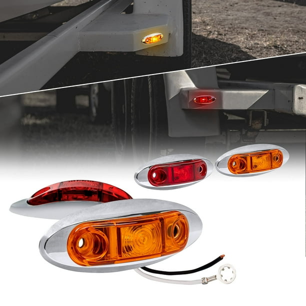 Juego de 4 Luces Marcadoras para Remolque TRUE MODS 2.5" Ámbar + Rojo LED