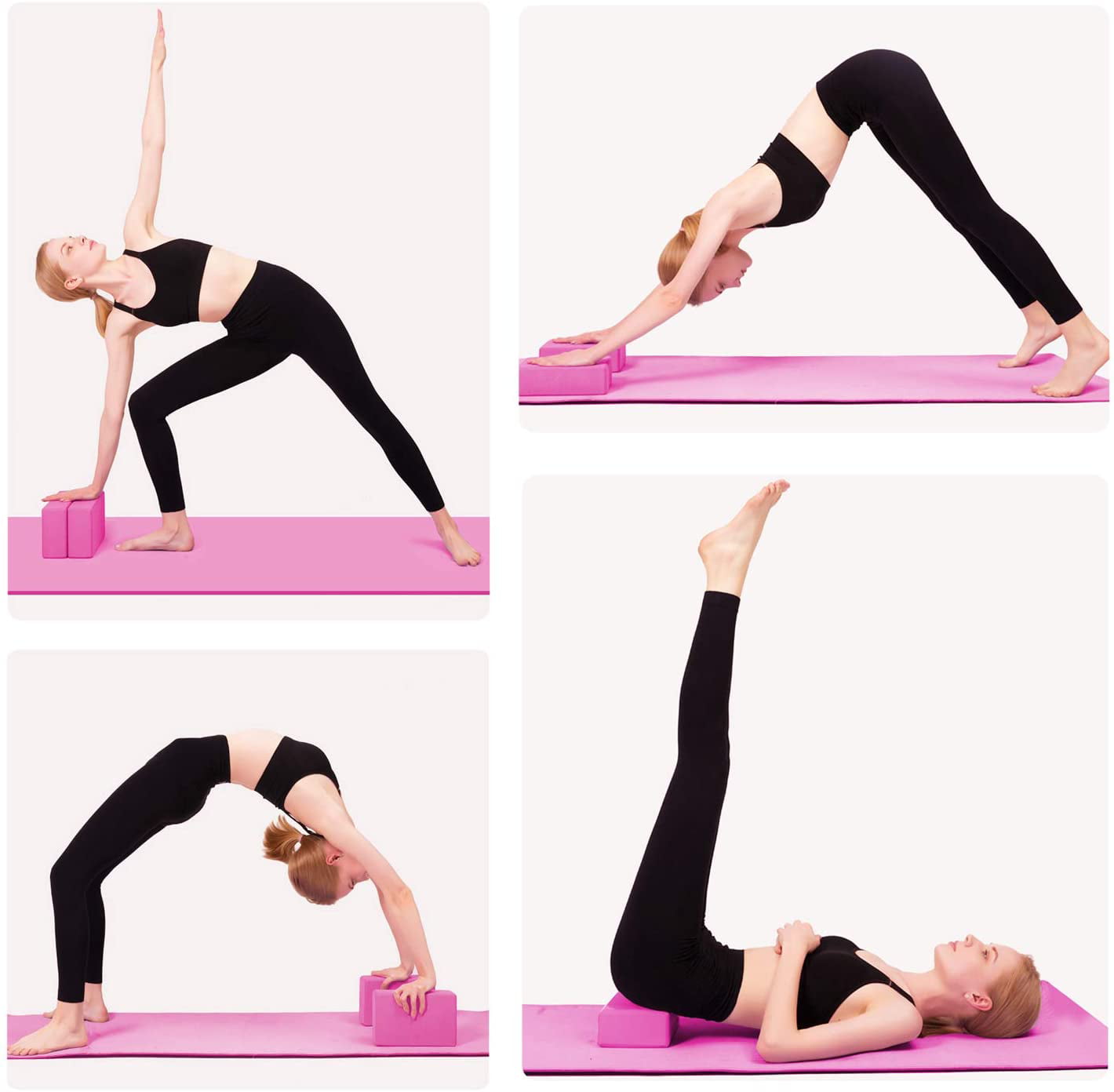 Improve Balance and Flexibility Perfect for Home Or Gym Moisture Resistant High Density Eva Foam Block Free PDF Workout Guide for Yoga Pilates Meditation XGao Yoga Block Brick 1pc Blocks 