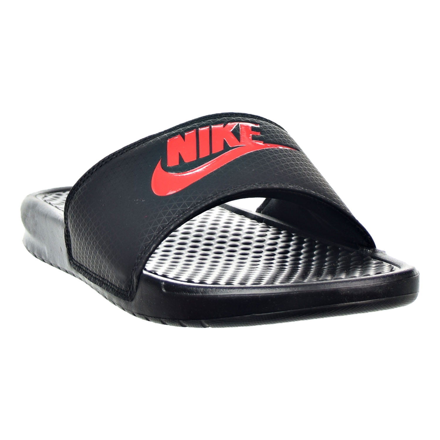 Asimilación Giotto Dibondon público Nike Benassi JDI Men's Sandals Black/Challenge Red 343880-060 - Walmart.com