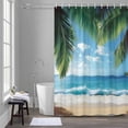 thumbnail image 5 of Coconut Tree Shower Curtains for Bathroom, Beach Blue Sky Sea Washable Fabric Shower Curtain with Hooks Waterproof Bathroom Decor Sets, 72 x 78 Inches, 5 of 9