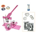 thumbnail image 1 of ChiButtons Button Maker Kit 44mm (1 3/4") Badge Press Machine-B400 + 44mm Round Die Moulds + 100 set Button Components + Adjustable Circle Cutter (Pink-New), 1 of 8