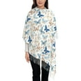 thumbnail image 4 of Cauagu Butterfly Print Women Wrap Shawl tassels Scarves Retro Scarf 77.6"X28.3", 4 of 8