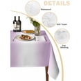thumbnail image 2 of Light Purple White Table Cloth, Gradient Solid Stripes Geometric Waterproof Tablecloth for Square Tables, Reusable Washable Fabric Table Cover for Restaurant Kitchen Dining Tables 54"x54", 2 of 6