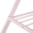 thumbnail image 7 of Full Size House Bed Tent Bed for Kids Toddlers and Teens, Montessori Metal Floor Bed with Inclined Legs and Sturdy Slats Support, Playhouse Design Bed, No Box Spring Needed, Pink, 7 of 7