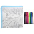 thumbnail image 3 of Tapete Para Garabatos Fácil De Colorear Material Saludable Tapete Para Pintar Garabatos Estilo Urbano Con 12 Bolígrafos De Color Para Niños Pequeños Dibujo Educativo ANGGREK Juguetes, 3 of 8