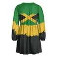 thumbnail image 5 of Yuyamidu Jamaican Flag Fall Dresses Novelty Long Sleeve Dress for Women Trendy Elastic Waist Pleated Swing Dress Size XL Comfy Knee Length A Line Dress, 5 of 7