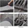 thumbnail image 5 of Velvet 1 2 3 Cushion Couch Cushion Cover for L-Shaped Sofa Chaise Longue Sofa Slipcover, Stretch Sofa Cover Non-slip Soft Furniture Protector -Light gray-Sofa, 5 of 6