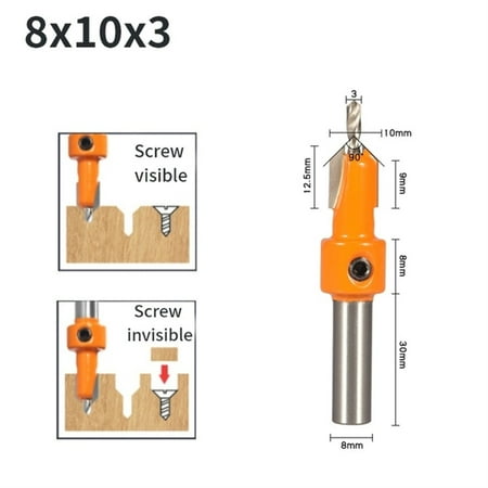 

10mm Shank Hss Countersink Router Bit Screw Extractor Woodworking Milling Cutter
