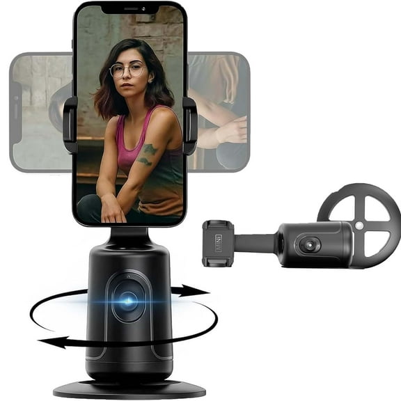 Shoplyhube AI Face Tracking Phone Tripod - Auto-Follow 360° Motorized Stand, Rechargeable for iPhone Android Vlogging