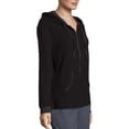 thumbnail image 3 of Hanes Womens French Terry Zip Hoodie, S, Ebony, 3 of 4
