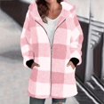 thumbnail image 2 of Women Sherpa Jacket Fuzzy Fleece Zip Up Winter Coat Warm Faux Fur with Pockets Long Sleeve Hooded Outerwear, 2 of 6