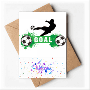 Penalty kick Soccer Football Sports Text Welcome Back Greeting Cards Envelopes Blank