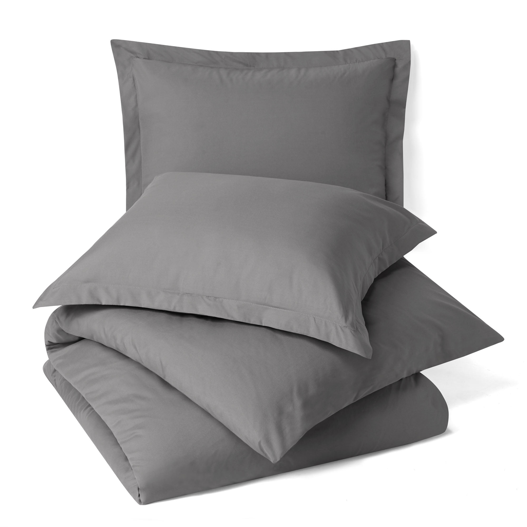 Hearth & Harbor 3-Piece Charcoal Gray Duvet Cover Set, Full