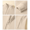 thumbnail image 6 of Breezora Women's Stand Collar Slim Fit Long Sleeve Jacket with Full Zip and Side Pockets for Casual Outerwear L Size Beige, 6 of 7