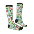 thumbnail image 4 of Lsque Flowers and Cactus Printed Crew Socks Men's Women's LightWeight Thin Casual Calf Socks ,Knee High Socks,Cotton Socks, 4 of 9