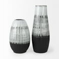 thumbnail image 2 of Mercana Tanami II Short Dark Brown/White Glazed Ceramic Vase, 2 of 4